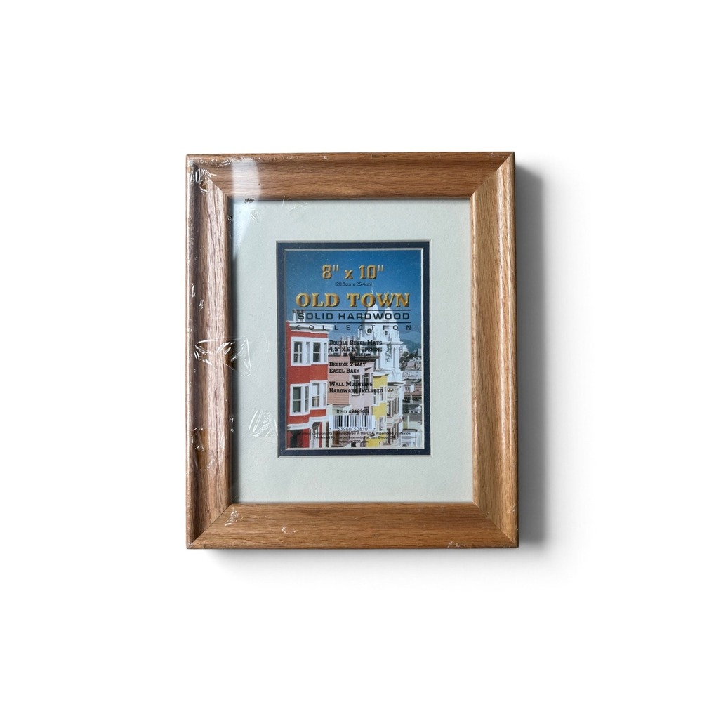 2 Old Town Solid Hardwood 8x10 Picture Frames Vintage 1980s NOS Oak Wood Set
